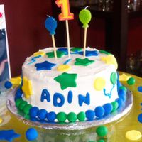 Adin's Birthday Cake This was my first try at a cake, with no experience or cake classes. It was for my sons first b-day.