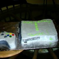 Xbox 360 sheet cake iced in bc with fondant accents.