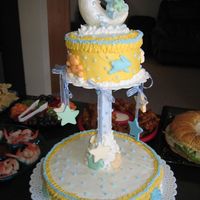 Baby Shower I had to doctor up the topper. I got it from the dollar store. It was kinda girly, so I had to put a star over the heart.