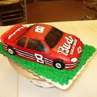 Dale Jr Car I used two quarter sheet cakes stacked and then cut the shape of the car. The tires were made from fondant rolled 1/2 inch thick. The car...