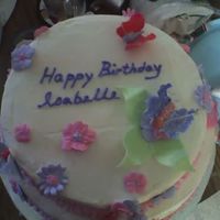 Little Girls Butterfly Cake My friend and I did this cake for a little girl who loves pink and purple.