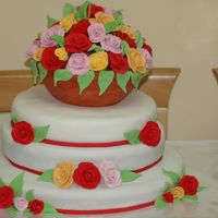 Flower Pot Engagement Cake This was for my brother's engagement - it was huge (dates & spices cake). The flower pot is also cake. Covered in sugar paste with...