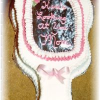 Mirror Cake Made from a guitar pan with foil for mirror.