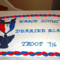 Eagle Scout Cake I made this for an Eagle Scout Ceremony. The medal is made using royal icing. I thinned the royal icing with water. Then I used a small...