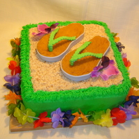 Tropical Birthday Ii Here is the cake i made for the girl in my office's hubbys bday to go withthe tropical cake I for her daughter. the clip flops are...
