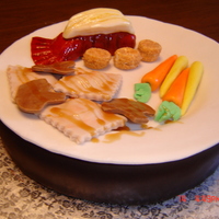 Plate Of Food These 2 cakes were made for my hubby and dad for their brithdays. My hubby is a Chef, so what better for a cake, than a food theme. LOL...