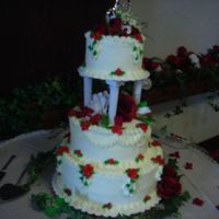 Dscn0975.jpg Valentine's Day Wedding cake. All buttercream.