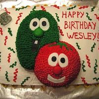 Veggie Tales - Bob & Larry I made this for my son's 3rd birthday party back in April 2006. It turned out ok, definetly needs improvement! He loved it though, so...