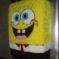 Spongebob Spongebob cake using pattern transfer and star tip