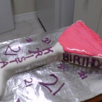 Right Side Of Cosmo It was my friends 21st so I made her a cosmo! Strawberry cake w/ strawberry buttercream under mmf and strawberry melted marshmellows as the...