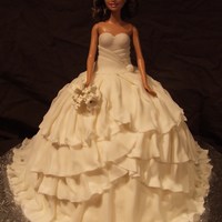 Wedding Dress Barbie grew up and now she is getting married!!! I baked the Wilton "wonder pan" as well as a 12" round (2" high) ***...