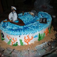 Fisherman And Shark another last minute request... my boss is a fisherman and a doctor so i had to incorporate the 2 into this cake...the request came in the...