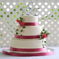 Pink And Green Wedding cake for a pink and green wedding. Bride wanted something simple.