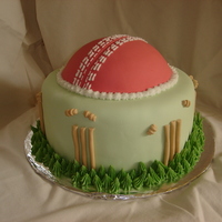 Cricket Cake For a friend that's a bowler.