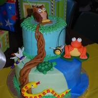 Animal Cake Made this cake for my son's 2nd birthday at a nature center where they brought out an owl, a frog and a snake to touch. It's...