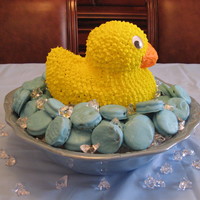 Ducky First Birthday First attempt at many things.... first 3-D cake, first star tip icing and first time dipping oreos. Turned out pretty good. Especially...