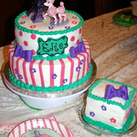 Pink French Poodle First Birthday Cake My niece turned one and this was the cake we made her. It was a French Pink Poodle theme and I was needing to match her plates and such....