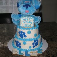 Blue's Clues Made this for my daughter's 2nd birthday party. Iced in buttercream with MMF accents. She loved it!