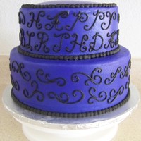 Xanthe's B-Day all buttercream. scroll work and "happy birthday" was free hand. done for my daughter's 17th birthday.