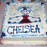Cheerleading Cake Simple square cheerleading cake. All buttercream with the new Wilton sparkly gel icing for the girl and other accents. sprinkled with...