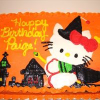 Hello Kitty Halloween Birthday Cake Hello Kitty cake made to copy a Halloween Hello Kitty invitation. For a Halloween Birthday.