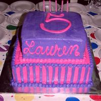 Pink And Purple Cake A;ll buttercream pink and purple for my daughter's 5th Birthday; didn't know what to do; and the party was in an hour; so i just...