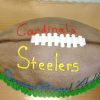 Super Bowl 43 Chocolate cake w/ vanilla buttercream Made as a give away for a networking event.Thanks for looking