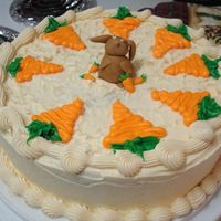 Carrot Cake With Bunny Carrot cake with buttercream icing and the bunny is made of fondant