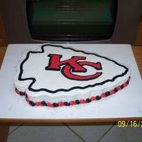 Kc Chiefs Arrowhead All buttercream for my son's 8th Birthday. He is an avid Chiefs fan.