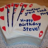 Royal Flush Fondant on top. Hand painted royal cards. Fondant chips on board