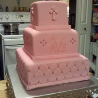 Pink Baptism Cake Cake made for my nieces baptism. I loved the pink.