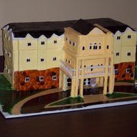 Assisted Living Building My husband's assisted living facility celebrated their one year anniversary and asked me to make a replica of their building. Very fun...