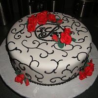 Scroll Shower Cake It was good to have a cake force me to practice scrollwork. Piping is so not my forte.