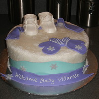 Winter Baby Shower Winter Baby Shower--White cake w/ Peppermint Buttercream filling. I tried a new technique. The snowcap on top is white fondant with a...