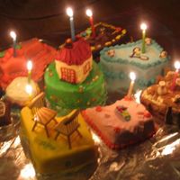 The 9 Cakes These are the complete 9 cakes for an over the hill birthday. Each cake represents the stage he had been and is in at present: from the...