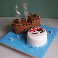 Pirate Ship All fondant. paper sails.