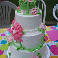 Daisy Crazy This cake is all buttercream with fondant accents. I made it for my daughter's first birthday. Thanks for looking!