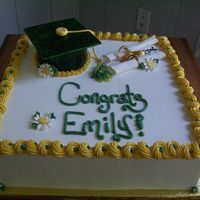 Graduation WBH Buttercream. Gumpaste hat, diploma & daisies