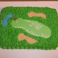 Golf Course Cake This was a last minute cake.......made to look like a golf course for an 80th birthday celebration.
