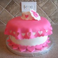 Pink Heart Cake Cake was made in a Wilton class. Simple, but nice.