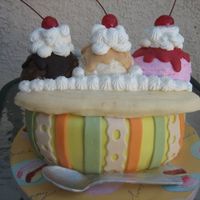 Banana Split I made the cake for my husband's birthday. Boy, was he surprised. This was a fun cake to make. I'm happy with the way it turned...