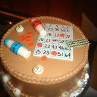 Bingo Fondant accents on choc buttercream