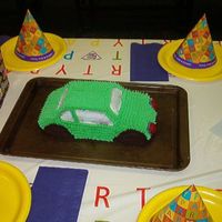 3-D Car Cake. Devils cake with White frosting.