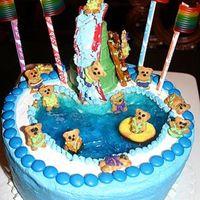 Teddy Bears Water Sliding From the cover of Women's Day magazine. Teddy Grahams have little bitty swimsuits, snorkels, masks, and flippers. Jello swimming pool...