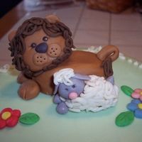 Lion & Lamb Close up of the figures on my March cake