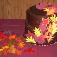 Leaf Cake chocolate buttercream with chocolate leaves