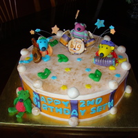 Jack's Big Music Show This cake is covered in B/C with fondant accents.