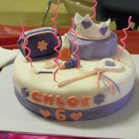 Little Princess WASC, buttercream icing and fondant. All accessories are made from fondant. Birthday cake for a 6 yr. old girl.