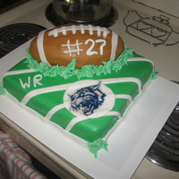 Football Cake Chocolate Sour Cream cake, Chocolate buttercream icing and fondant. Birthday cake for a huge football fan. Was lucky enough to find his...