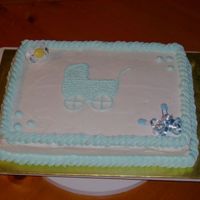 Baby Shower Cake I did this on a round cake free hand so I held on to the pattern and used it on this cake. I like it so much better